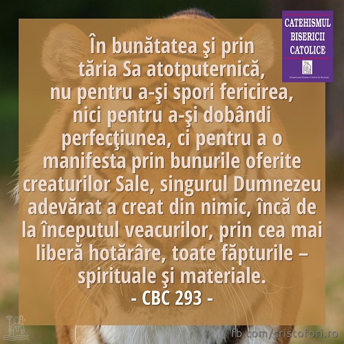 Iubirea și bunătatea la originea creației