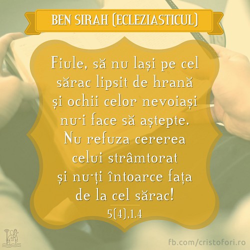 Nu-ți întoarce fața de la cel sărac